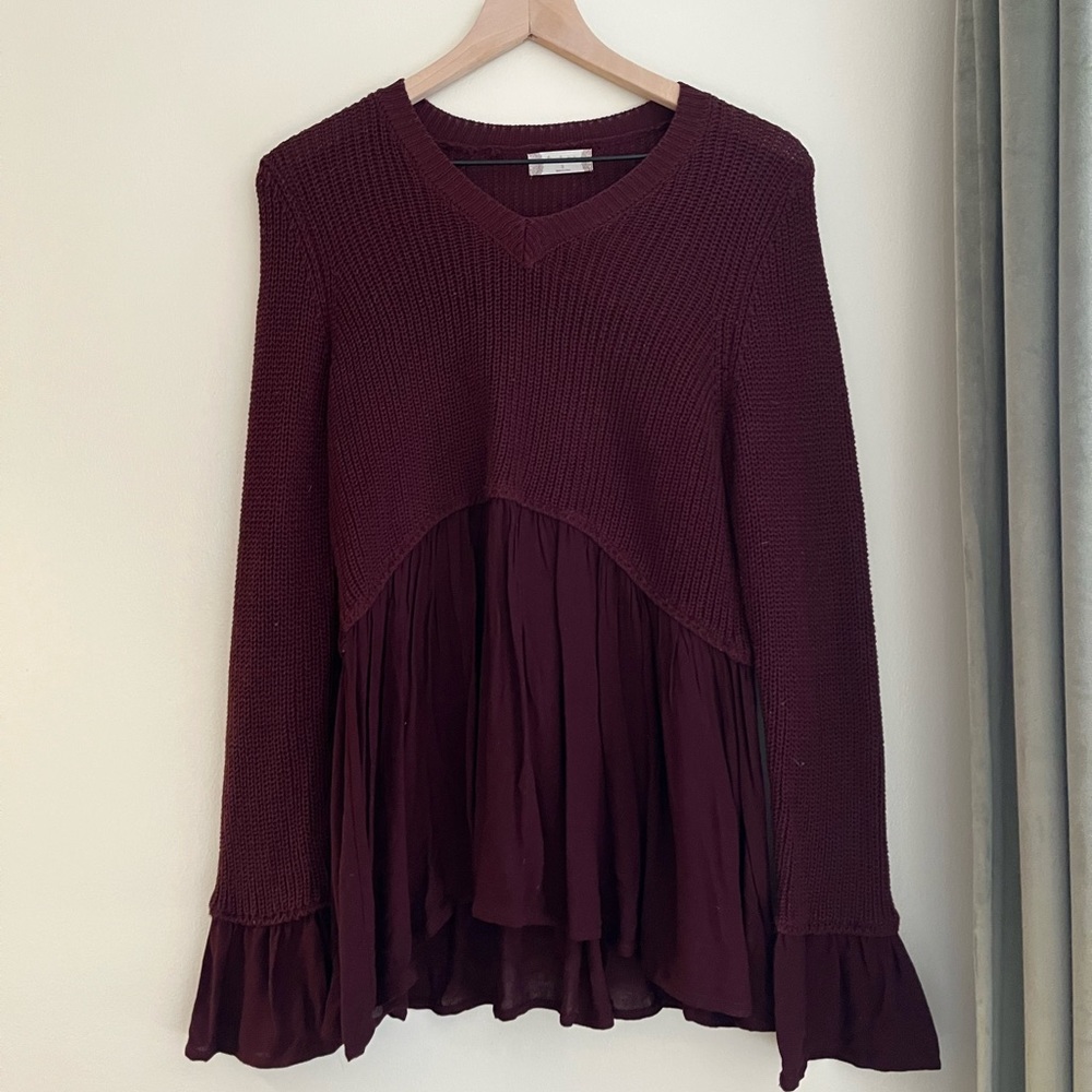 Altar’d State flowy maroon top, size small